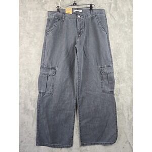 Levi's Super Low Loose‎ Cargo Jeans Women's 32x32 Gray Skater Grunge Rock